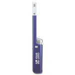 Briquet électronique rechargeable avec tête longue et bouton-poussoir couleur bleu marine vue avec impression