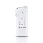Mini briquet électronique rechargeable couleur blanc vue avec impression