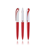 Stylo de type cygne en plastique coloré avec encre noire couleur rouge