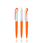 Stylo de type cygne en plastique coloré avec encre noire couleur orange