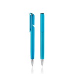 Stylo en plastique avec clip et finition métallisée encre bleue couleur turquoise