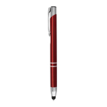 Stylo tactile en aluminium gravé pas cher à l'encre bleue