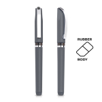 Roller plastique ergonomique avec finition en caoutchouc encre noire couleur gris clair