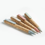Stylo en fibre de blé et liège avec bouton-poussoir encre noire vue détaillée 7