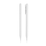 Stylo en plastique unicolore avec encre bleue style gel couleur blanc