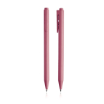 Stylo en plastique unicolore avec encre bleue style gel couleur rose