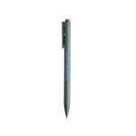 Stylo en plastique unicolore avec encre bleue style gel couleur gris foncé vue avec impression