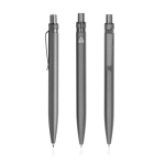 Stylo en aluminium recyclé avec détail coloré encre bleue couleur noir