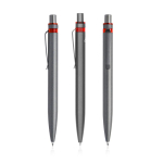 Stylo en aluminium recyclé avec détail coloré encre bleue couleur rouge
