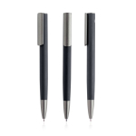 Stylo en aluminium recyclé avec finition en caoutchouc encre bleue couleur noir vue 11