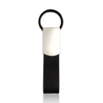Porte-clés avec sangle en cuir synthétique et anneau ouverture facile couleur noir vue 11