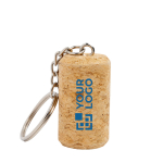 Porte-clés en liège naturel idéal à personnaliser couleur marron clair vue avec impression