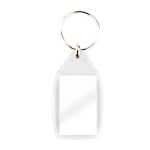 Porte-clés carré avec papier personnalisable sur deux faces 25x40 mm couleur transparent