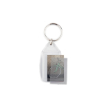 Porte-clés carré avec papier personnalisable sur deux faces 25x40 mm couleur transparent vue avec impression