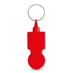 Porte-clés en plastique avec jeton pour caddie idéal pour les courses couleur rouge