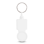 Porte-clés en plastique avec jeton pour caddie idéal pour les courses couleur blanc