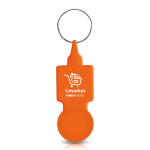 Porte-clés en plastique avec jeton pour caddie idéal pour les courses couleur orange vue du logo imprimé