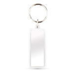 Porte-clés rectangulaire en plastique avec papier inséré des 2 côtés couleur transparent