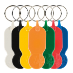 Porte-clés plastique avec jeton 1 euro et couverture personnalisable vue plusieurs couleurs