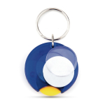 Porte-clés avec jeton pour chariot et papier personnalisable couleur bleu roi