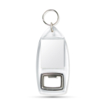 Porte-clés avec décapsuleur et capsule pour papier personnalisé couleur transparent
