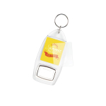 Porte-clés avec décapsuleur et capsule pour papier personnalisé couleur transparent