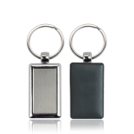 Porte-clés rectangulaire avec côté en plastique coloré et anneau métal couleur noir vue 11