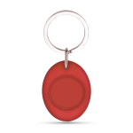 Porte-clés en forme ovale avec jeton de chariot à l'intérieur couleur rouge