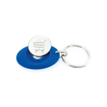 Porte-clés en forme ovale avec jeton de chariot à l'intérieur couleur bleu roi