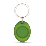 Porte-clés en forme ovale avec jeton de chariot à l'intérieur couleur vert clair