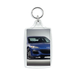 Porte-clés rectangulaire avec couverture en acrylique et papier inséré couleur transparent vue avec impression