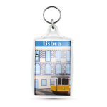 Porte-clés rectangulaire avec couverture en acrylique et papier inséré vue du logo imprimé