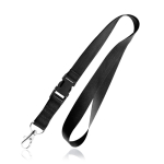 Tour de cou en polyester de 2 cm avec embout et mousqueton en métal couleur noir vue 11