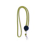 Lanyard tubulaire en polyester réglable avec mousqueton 3 cm couleur jaune