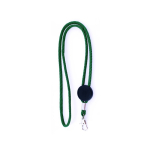 Lanyard tubulaire en polyester réglable avec mousqueton 3 cm couleur vert