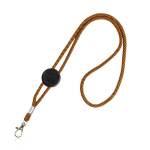 Lanyard tubulaire en polyester réglable avec mousqueton 3 cm couleur orange