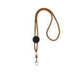 Lanyard tubulaire en polyester réglable avec mousqueton 3 cm couleur orange Vue 1