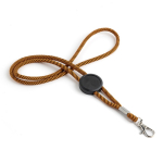 Lanyard tubulaire en polyester réglable avec mousqueton 3 cm couleur orange vue d'ambiance
