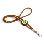 Lanyard tubulaire en polyester réglable avec mousqueton 3 cm couleur orange vue du logo imprimé