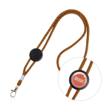 Lanyard tubulaire en polyester réglable avec mousqueton 3 cm couleur orange vue du logo imprimé