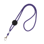 Lanyard tubulaire en polyester réglable avec mousqueton 3 cm couleur violet