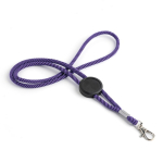 Lanyard tubulaire en polyester réglable avec mousqueton 3 cm couleur violet vue d'ambiance