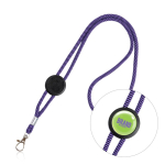 Lanyard tubulaire en polyester réglable avec mousqueton 3 cm couleur violet vue du logo imprimé