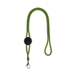 Lanyard tubulaire en polyester réglable avec mousqueton 3 cm couleur vert clair
