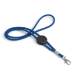 Lanyard tubulaire en polyester réglable avec mousqueton 3 cm couleur bleu marine vue d'ambiance