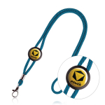 Lanyard tubulaire en polyester réglable avec mousqueton 3 cm couleur bleu ciel