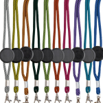 Lanyard tubulaire en polyester réglable avec mousqueton 3 cm