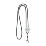 Lanyard tubulaire moderne en polyester avec mousqueton 3 cm couleur noir vue avec impression