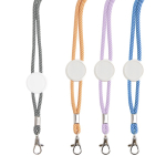 Lanyard tubulaire moderne en polyester avec mousqueton 3 cm vue plusieurs couleurs