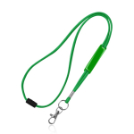 Lanyard tubulaire en polyester avec mousqueton et sécurité couleur vert